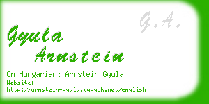 gyula arnstein business card